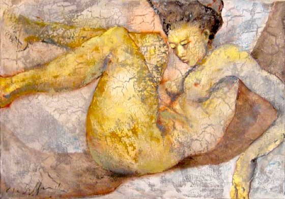 CLAIR DE LUNE, gesso, oil & mixte